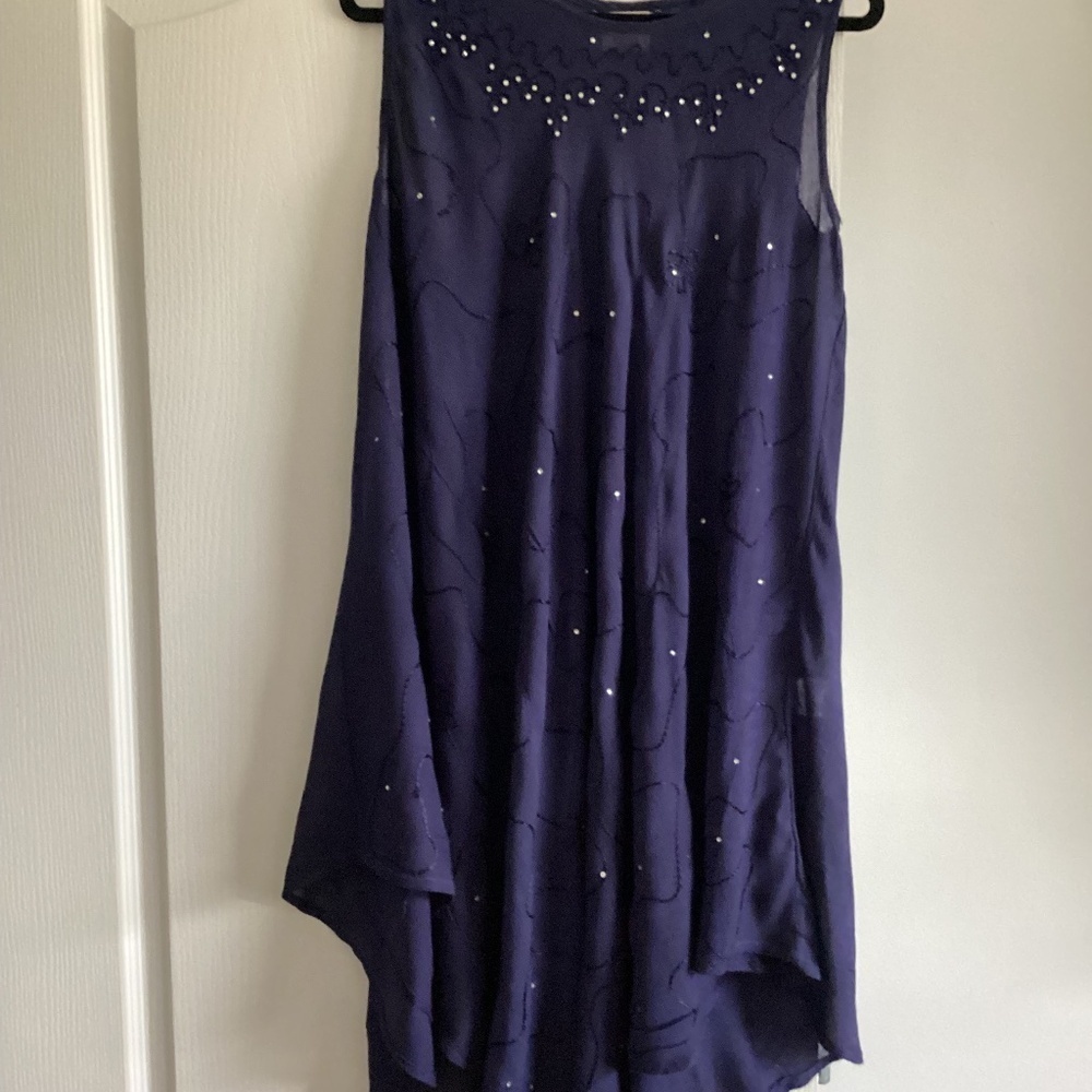 Rhinestone Handkerchief Dress (ONE SIZE) Dark Blue (NWT)